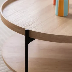 Drawer KORRO Table basse ronde en bois et métal ø80cm