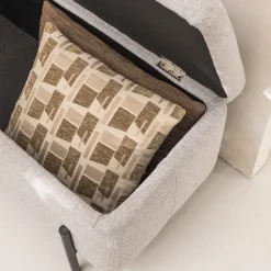 Drawer KOS Banc coffre en tissu et métal L100cm
