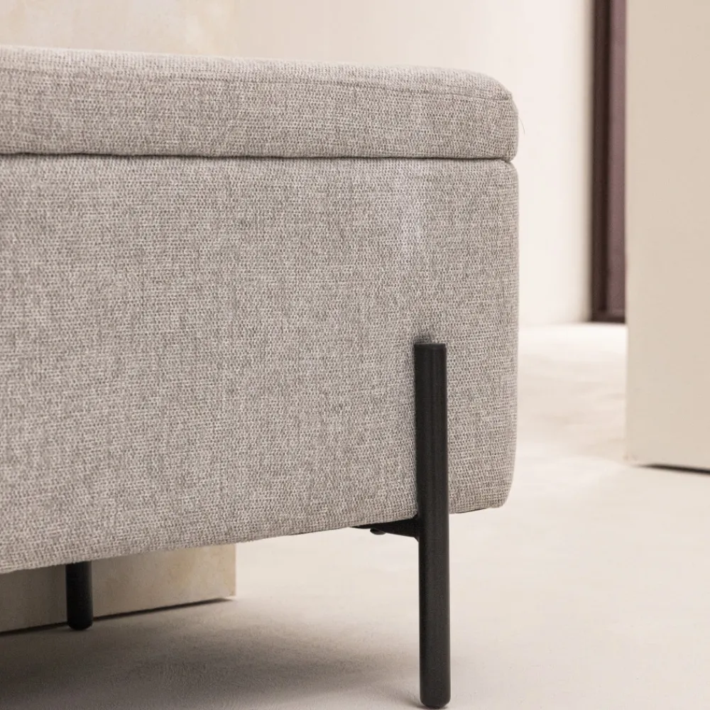 Drawer KOS Banc coffre en tissu et métal L100cm