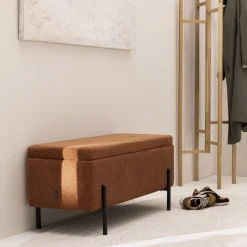 Drawer KOS Banc coffre en tissu et métal L100cm
