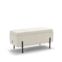 Drawer KOS Banc coffre en tissu bouclette et métal L100cm