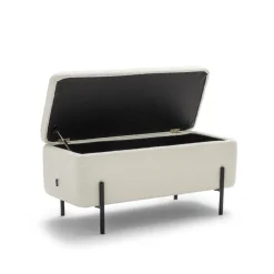 Drawer KOS Banc coffre en tissu bouclette et métal L100cm