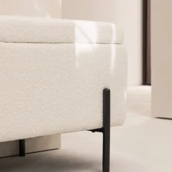 Drawer KOS Banc coffre en tissu bouclette et métal L100cm