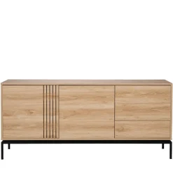 Drawer KROKOM Buffet 2 portes 3 tiroirs en bois et métal L180cm