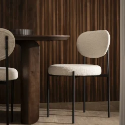 Drawer KYOTO Lot de 2 chaises en tissu bouclette et métal