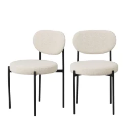 Drawer KYOTO Lot de 2 chaises en tissu bouclette et métal