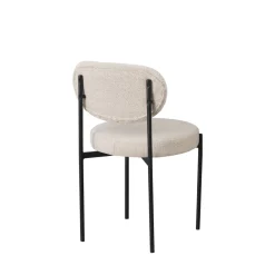 Drawer KYOTO Lot de 2 chaises en tissu bouclette et métal