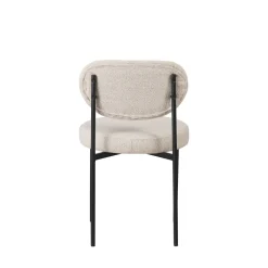 Drawer KYOTO Lot de 2 chaises en tissu bouclette et métal