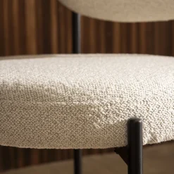 Drawer KYOTO Lot de 2 chaises en tissu bouclette et métal