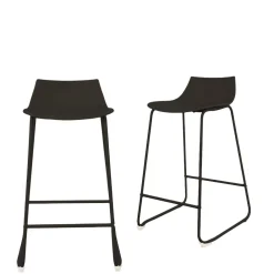 Drawer LAMER Lot de 4 chaises de bar en plastique et métal H66cm