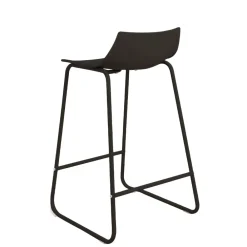 Drawer LAMER Lot de 4 chaises de bar en plastique et métal H66cm