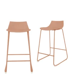Drawer LAMER Lot de 4 chaises de bar en plastique et métal H66cm