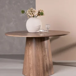 Venture Home LANZO Table à manger 4 personnes ronde en bois