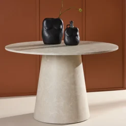 Venture Home LANZO Table à manger 4 personnes ronde effet marbre