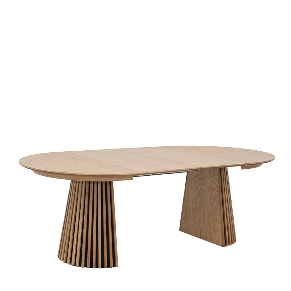 Drawer LEA Table à manger extensible 4 à 8 personnes en bois ø120-200x120cm