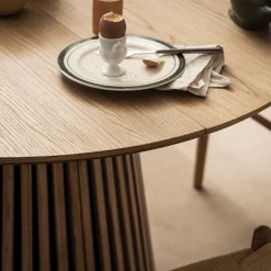 Drawer LEA Table à manger extensible 4 à 8 personnes en bois ø120-200x120cm