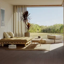 Karup Design LEAN Canapé convertible en bois naturel et tissu