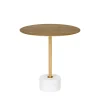 House Nordic LECCO Table d'appoint en effet laiton et marbre ø51cm