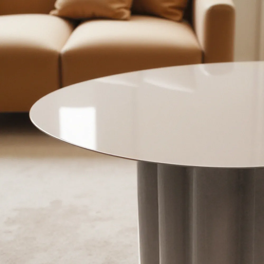 Drawer LEON Table basse ronde en aluminium ø64cm