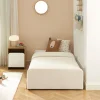 Enfant No name LEONA Lit enfant en tissu bouclette 90x190cm