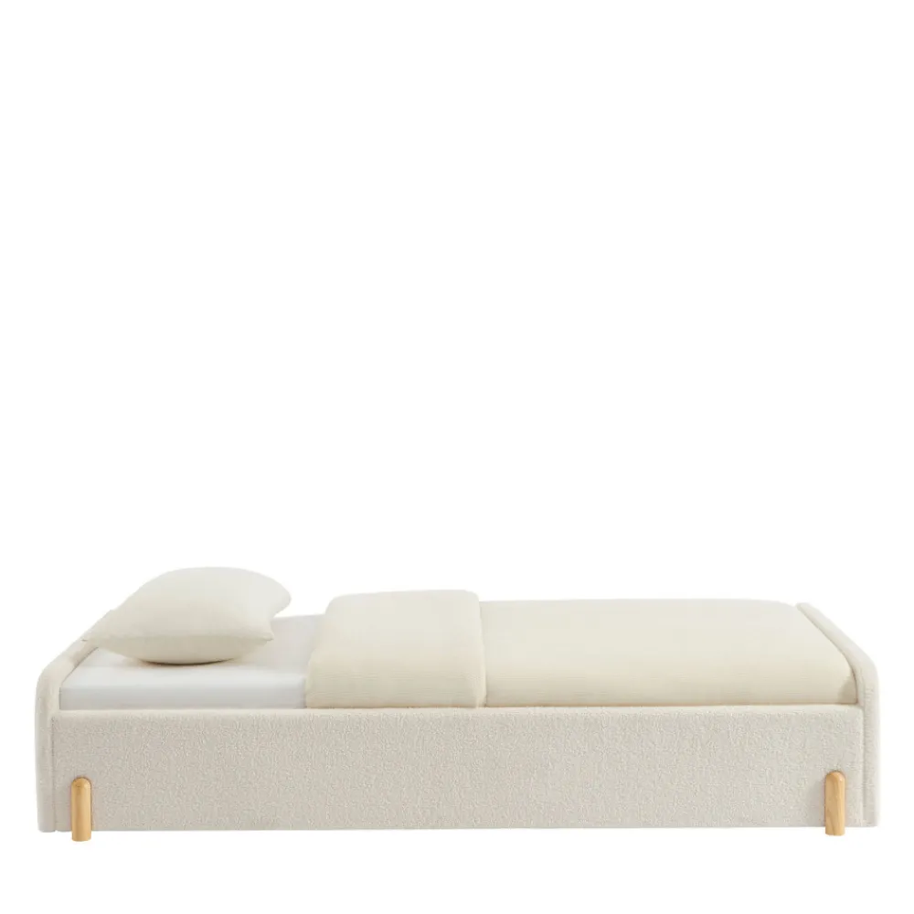 Enfant No name LEONA Lit enfant en tissu bouclette 90x190cm