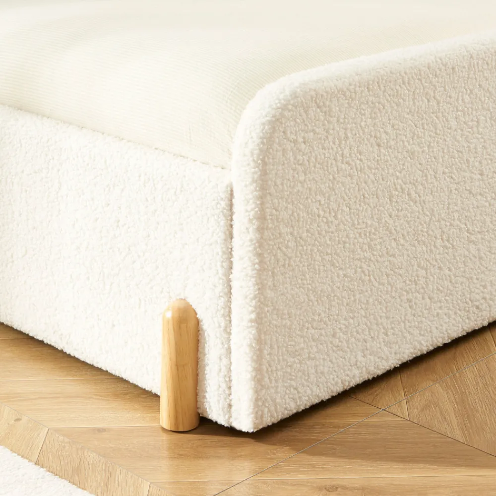 Enfant No name LEONA Lit enfant en tissu bouclette 90x190cm