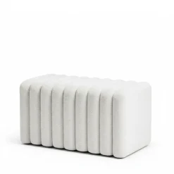 Drawer LETO Banc rembourré en tissu bouclette L79cm