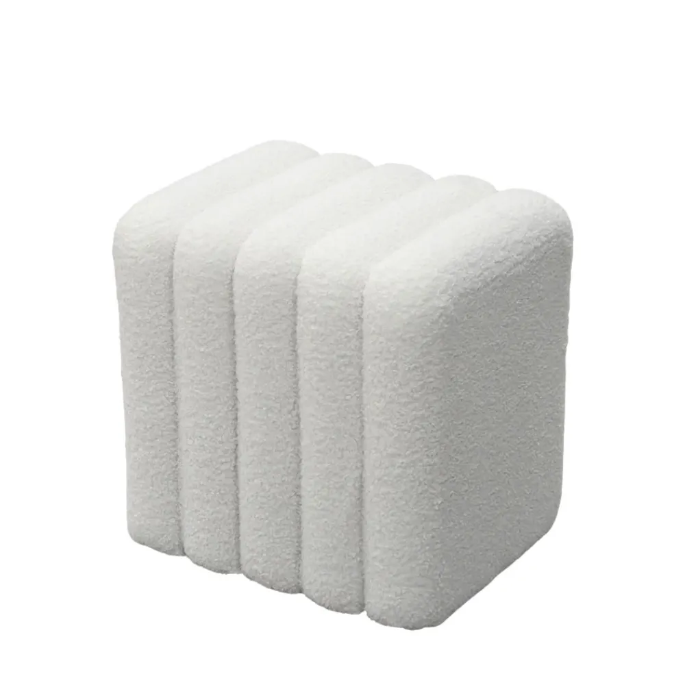 Drawer LETO Pouf rembourré en tissu bouclette