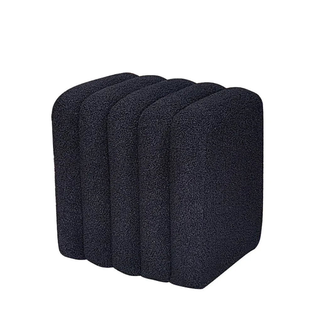 Drawer LETO Pouf rembourré en tissu bouclette