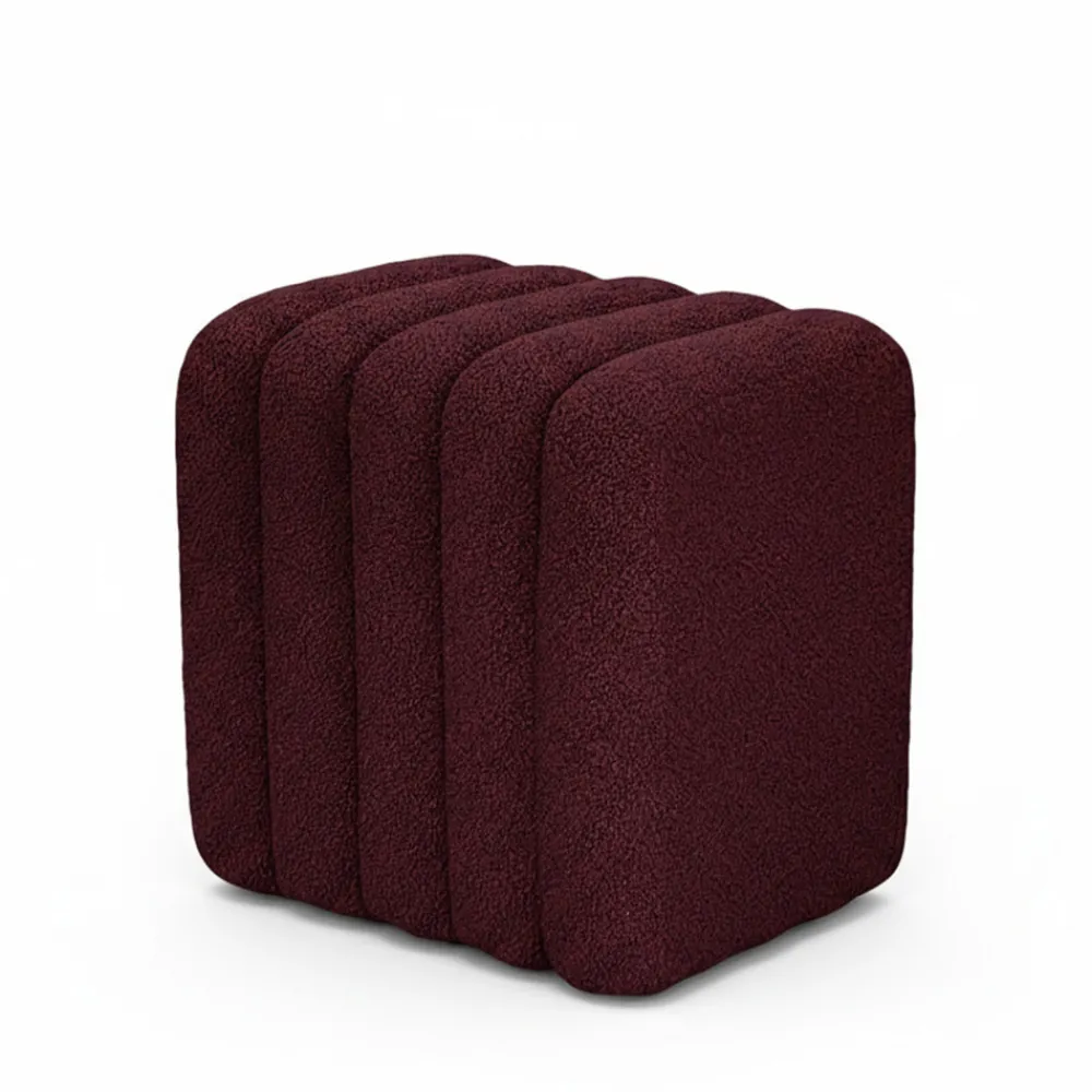 Drawer LETO Pouf rembourré en tissu bouclette