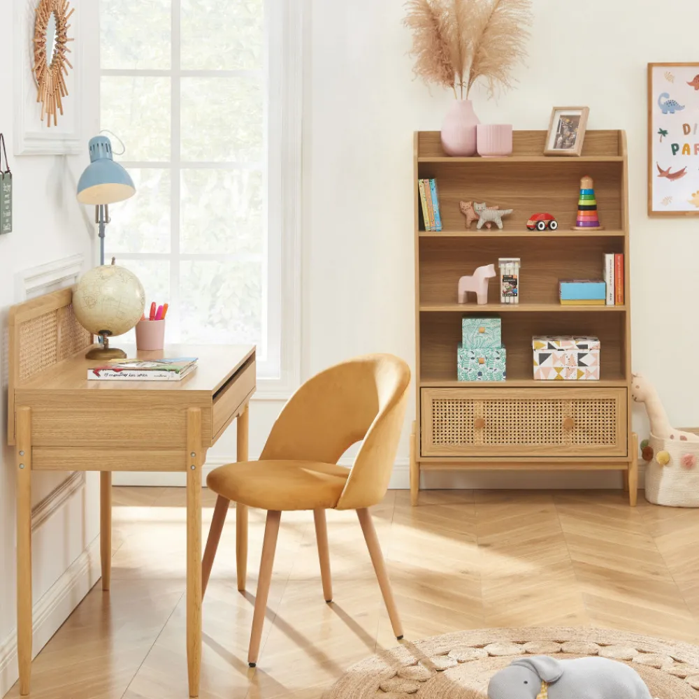 Enfant No name LILOU Bibliothèque enfant en bois et cannage H140cm