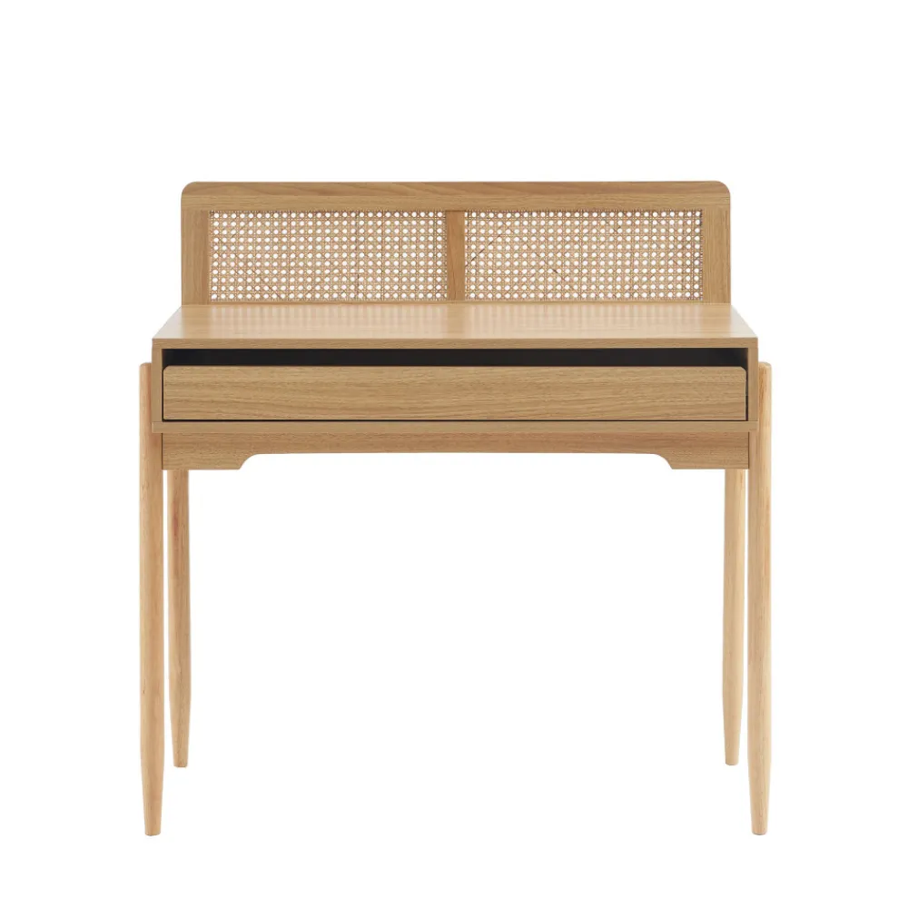 Enfant No name LILOU Bureau enfant 1 tiroir en bois et cannage H95cm