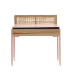 Enfant No name LILOU Bureau enfant 1 tiroir en bois et cannage H95cm