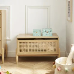 Enfant No name LILOU Coffre de rangement enfant en bois et cannage L74cm