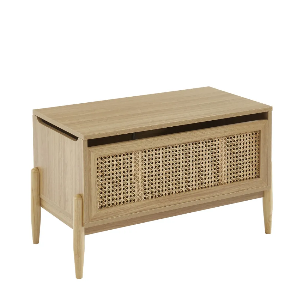 Enfant No name LILOU Coffre de rangement enfant en bois et cannage L74cm