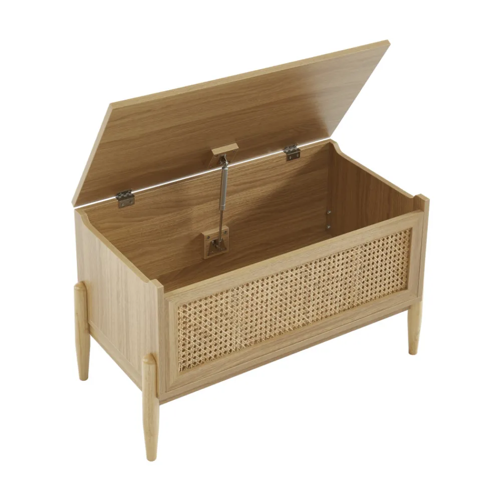 Enfant No name LILOU Coffre de rangement enfant en bois et cannage L74cm