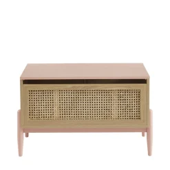 Enfant No name LILOU Coffre de rangement enfant en bois et cannage L74cm