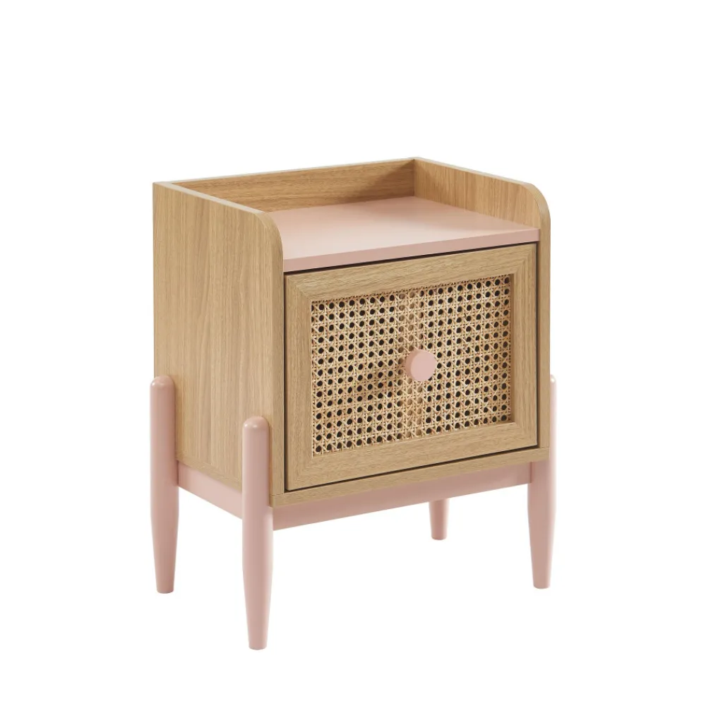 Enfant No name LILOU Table de chevet enfant 1 tiroir en bois et cannage