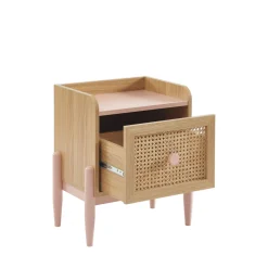 Enfant No name LILOU Table de chevet enfant 1 tiroir en bois et cannage