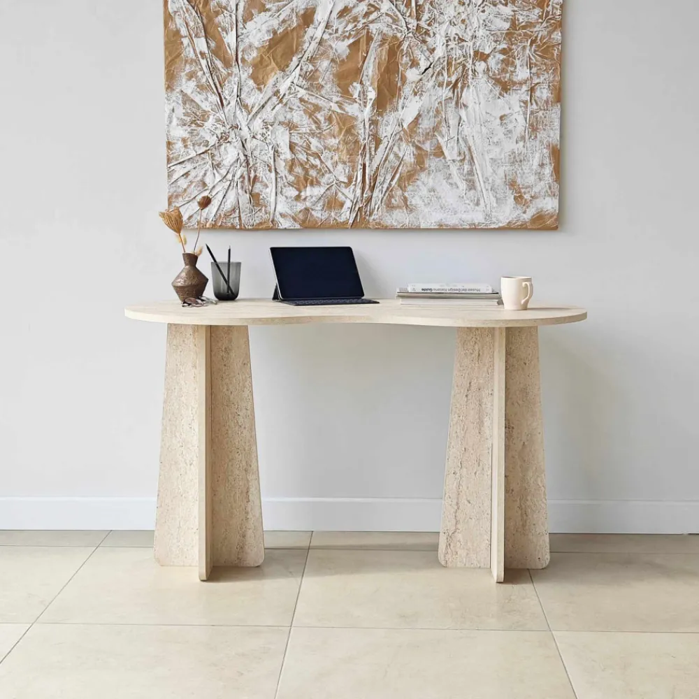 Drawer LINA Bureau effet travertin L120cm
