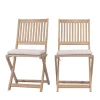 Drawer LINA Lot de 2 chaises pliantes de jardin en bois