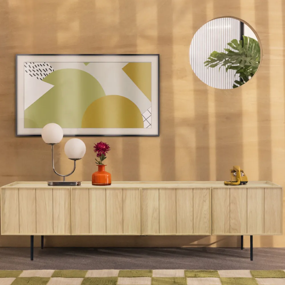 Drawer LINES Meuble TV 4 portes en bois L160cm