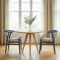 Drawer LIO Lot de 2 chaises en corde tressée et bois