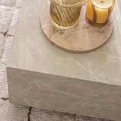 Drawer LIPANI Table basse carrée effet marbre 90x90cm