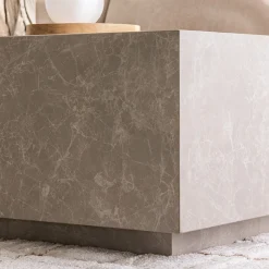 Drawer LIPANI Table basse carrée effet marbre 90x90cm
