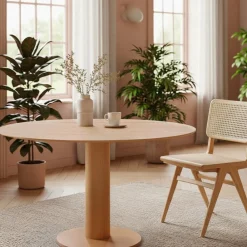 Drawer LISA Table à manger 4 personnes ronde en bois ø120cm