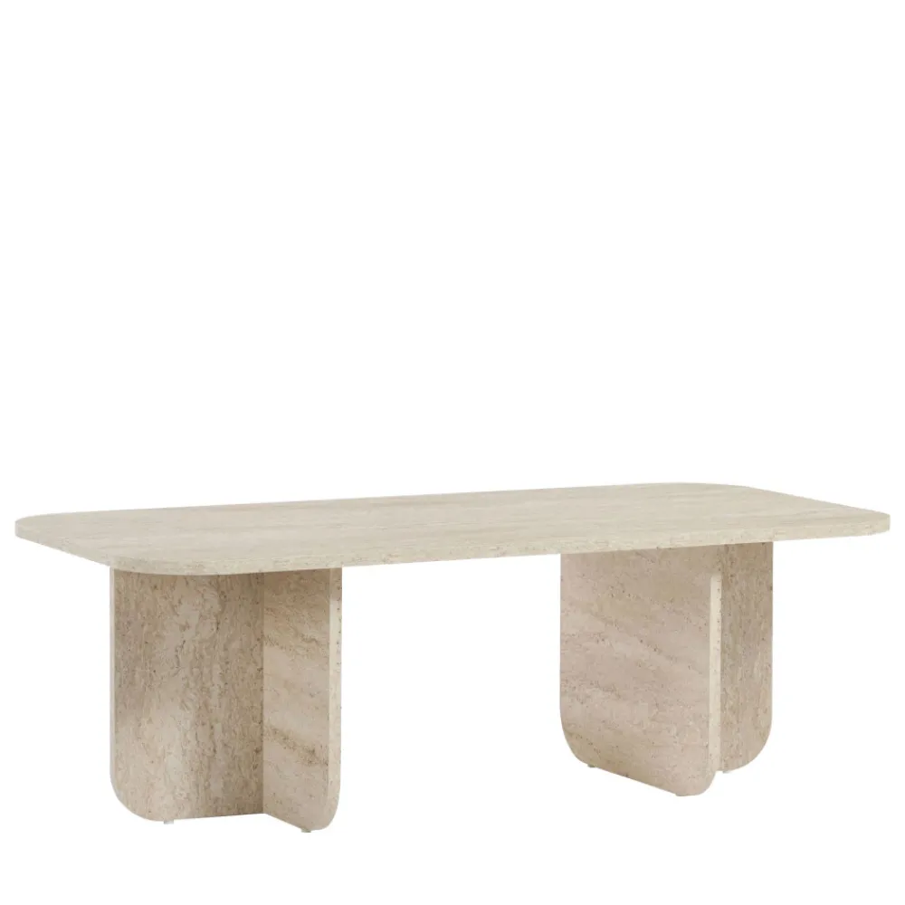 Drawer LISON Table basse rectangulaire effet travertin 120x60cm