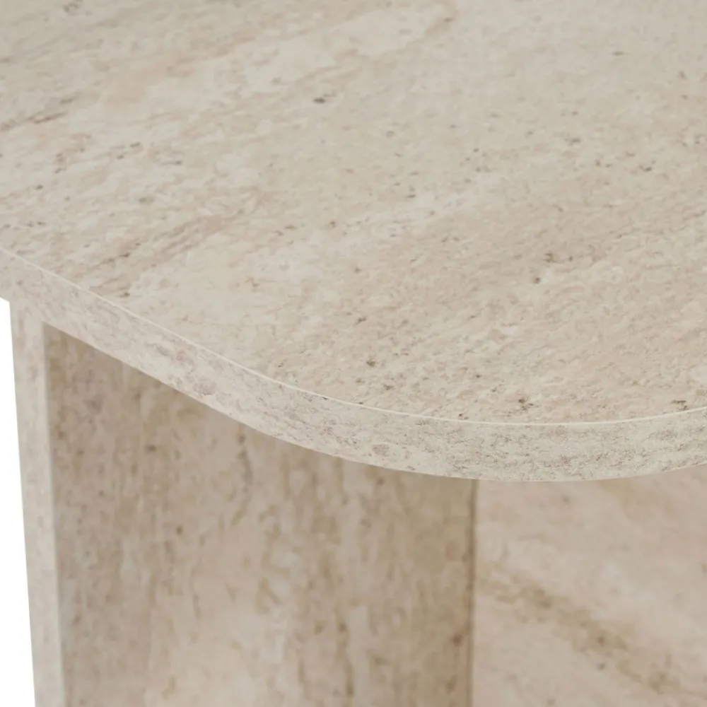 Drawer LISON Table basse rectangulaire effet travertin 120x60cm