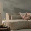 Woood LOFT Lampadaire à pois en métal et tissu bouclette H130cm
