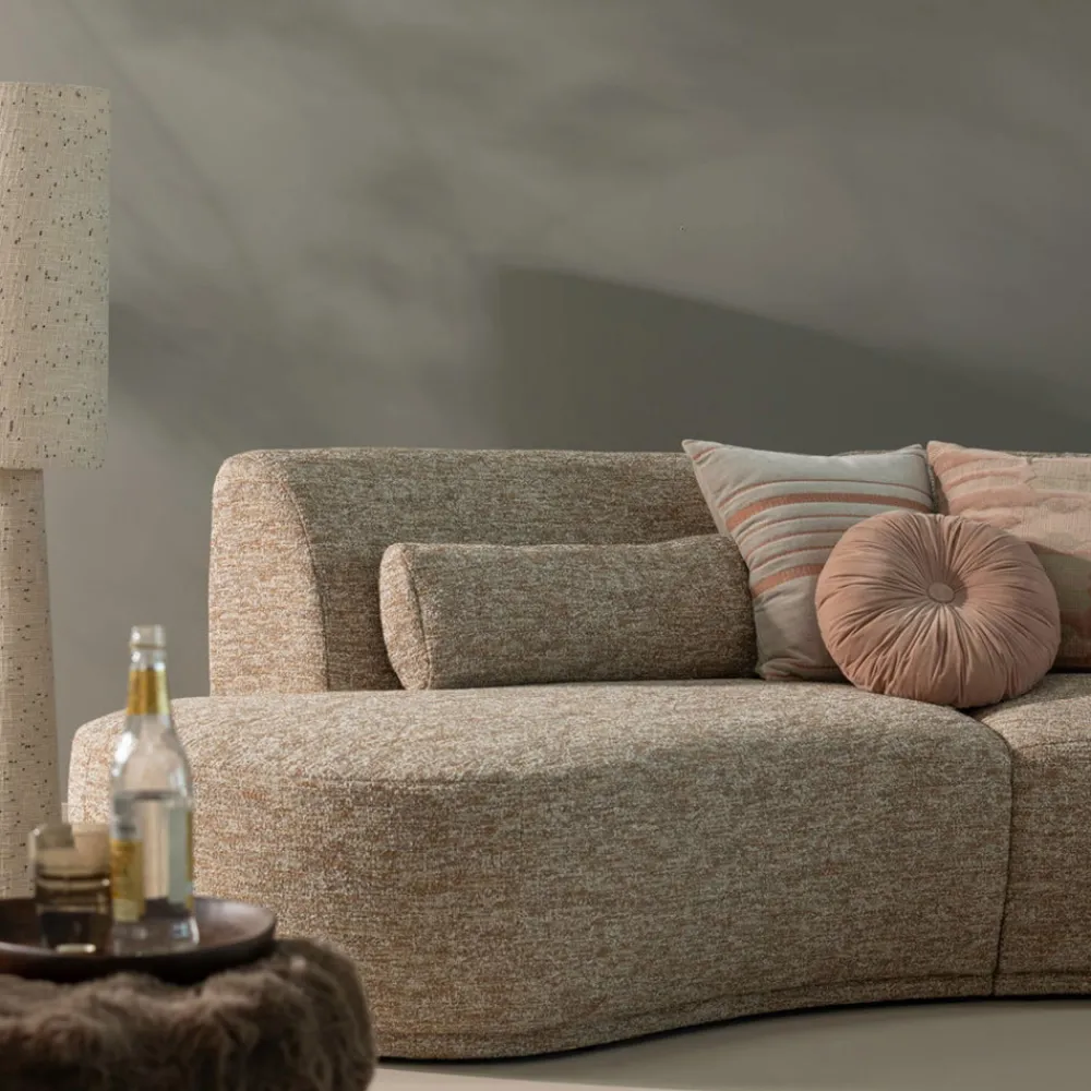 Woood LOFT Lampadaire à pois en métal et tissu bouclette H130cm